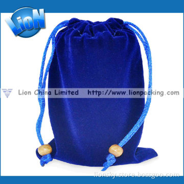 Customised Bluest Drawstring Stopper Accessories Velvet Pouch